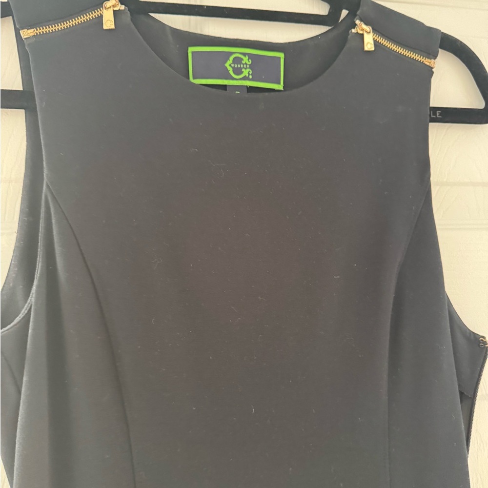 Wonder Brand Black sleeveless dress with Gold zipper